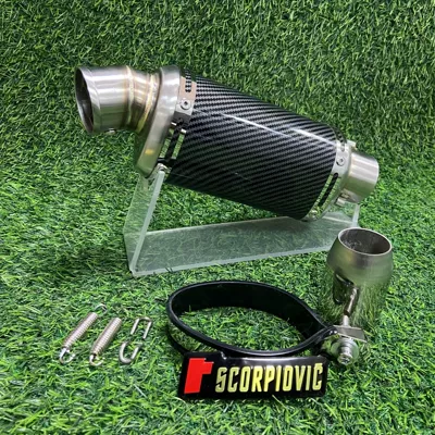 T98 Tail Section ZX4R: Motorcycle exhaust pipe - short-310mm-small-flower-color
