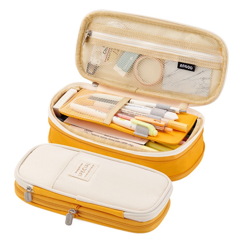 Ankou papelería estilo japonés y coreano macaron color a juego se puede cambiar en gran capacidad actualizado lápiz caja papelería