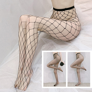 Foreign Trade Cut Out Sexy Stockings Anti-Snatch Mesh Stockings Fishnet Stockings Large and Medium Mesh Pantyhose High Mesh Stockings Stockings