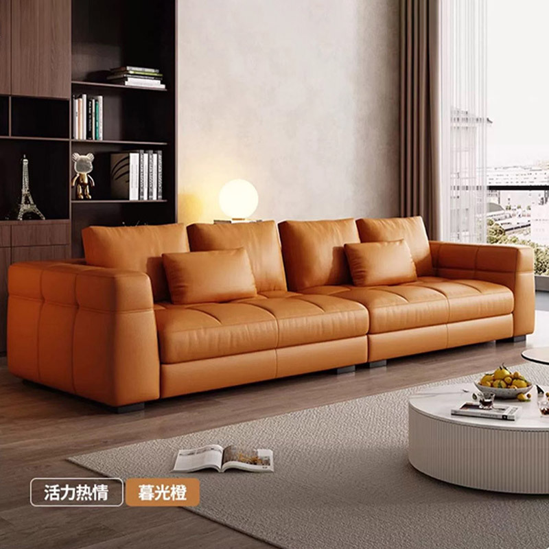 Fábrica nuevo sofá de cuero breze minimalista italiano de alta gama de oficina en casa sala de estar de diseño sofá de fila recta