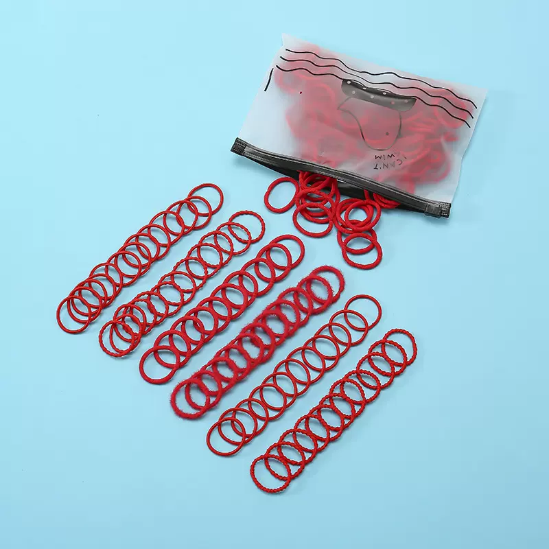 新年红色鸿运发圈女孩扎头发皮筋发饰高弹力爱流行头绳本命年红绳