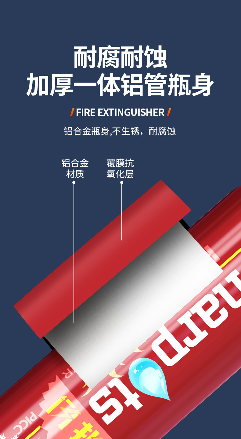 Flashfire Car-Mounted Fire Extinguisher, High Temperature Resistant and Explosion-Proof, 21B Water-Based, for Private Cars and Home Use, 3C Certified, Portable 13B