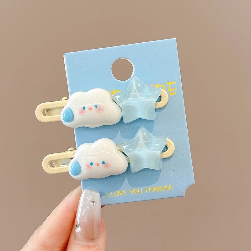 Klein azul rasgado cabello mar pinza de pelo lateral 2024 nuevo clip de alta gama tocado de frente de mujer clip de borde infantil