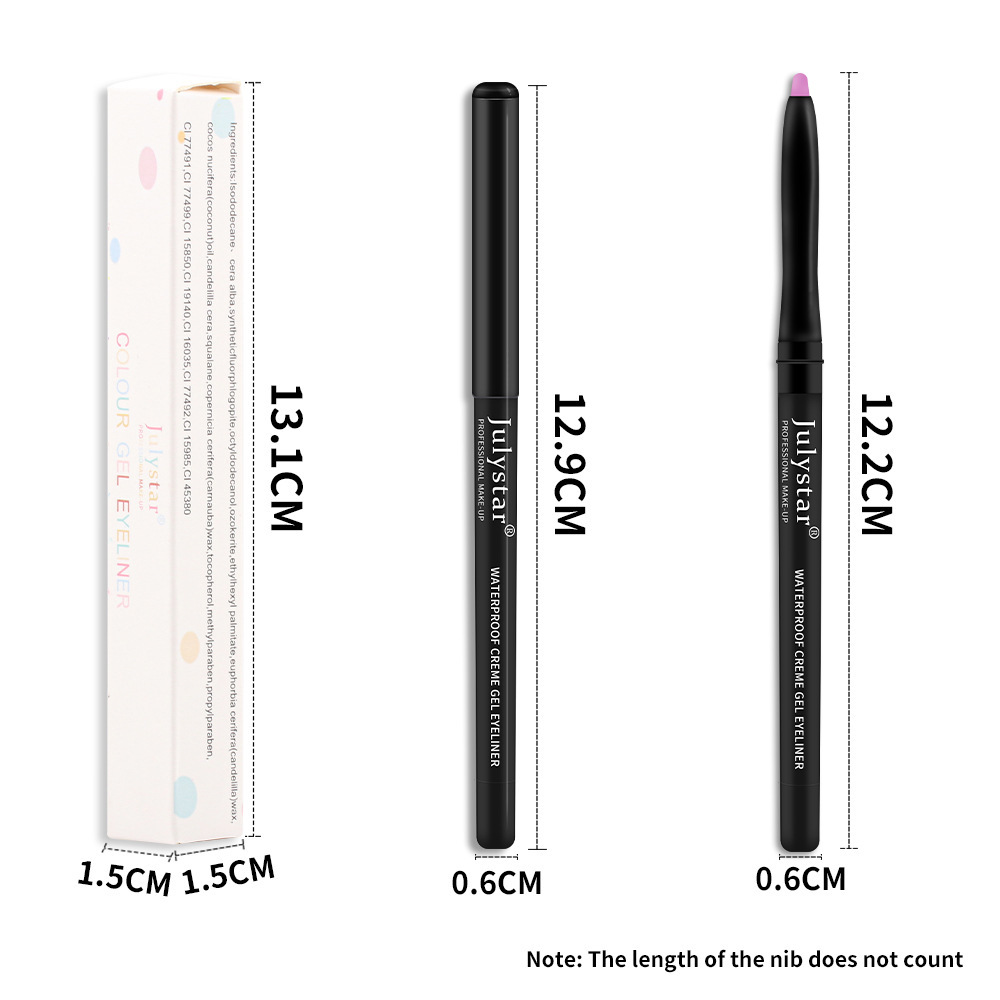 Julystar durable color gel waterproof and not easy to smudge white eyeliner pen_voghion.com