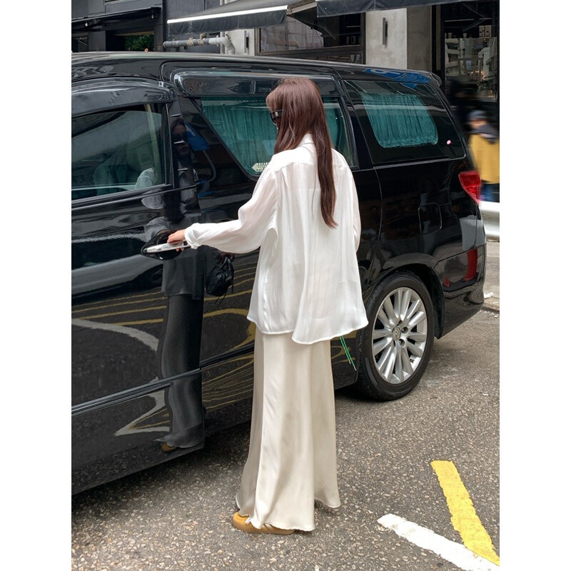 Halo Luu White Island Silk Sun Protection Shirt for Women, Summer Thin Loose Cardigan Outerwear with Drapey Feel Halo Luu White Island Silk Sun Protection Shirt for Women, Summer Thin Loose Cardigan Outerwear with Drapey Feel