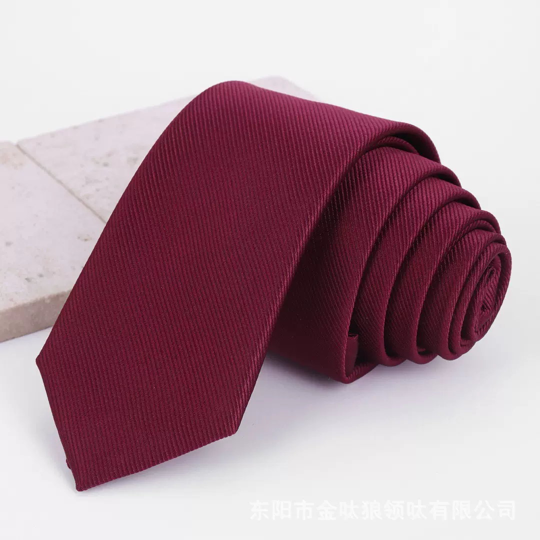 休闲5.5cm绿色酒红色韩版窄领带男女学生结婚毕业手打工斜纹设计