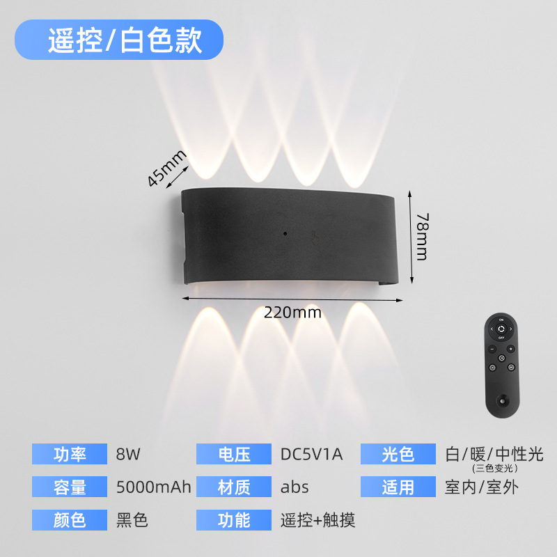 国境を越えた供給タッチ 2 色充電式ウォールランプ人体誘導パンチフリー配線なし寝室ベッドサイド通路ドア番号|undefined