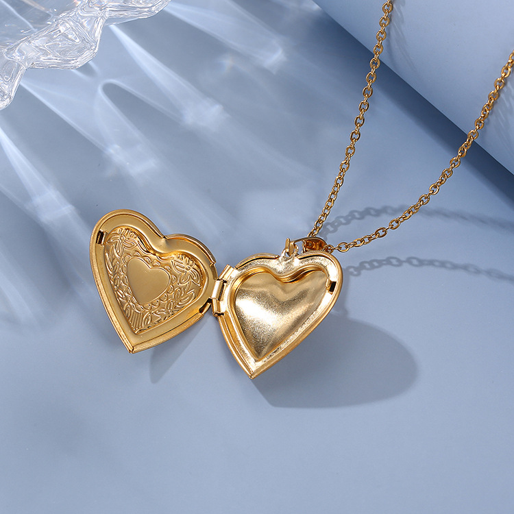 304 Stainless Steel Pendant Material Romantic Heart Shape Stainless Steel Plating Pendant Necklace