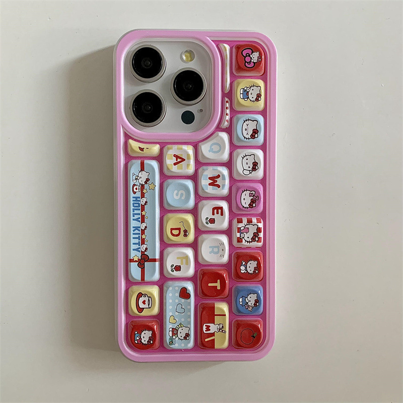 立体キーボード サンリオ 漫画 クロメ Apple 13promax 携帯電話ケース 15 保護カバー 14 かわいい 16E|undefined