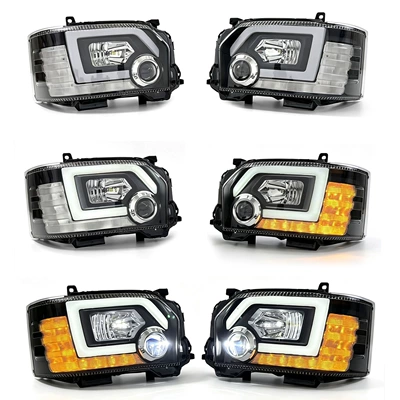Suitable for 14-18 Toyota Hiace front headlight modification with LED daytime running lights and turn signals