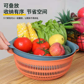 加厚洗菜篮子三件套家用水果篮厨房沥水篮塑料洗菜盆果盘收纳厂家