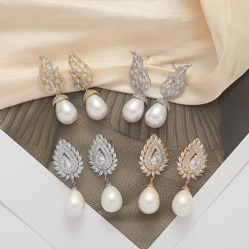 Elegante øreringe med dråbedesign i sølv til kvinder_voghion.com