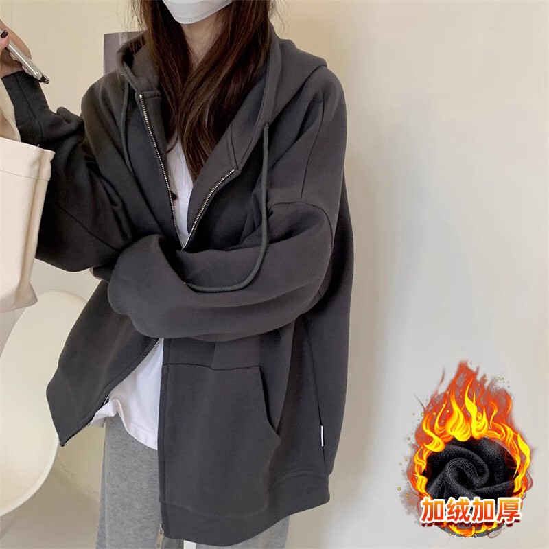 安可拉红色卫衣外套女春秋款2025新款开春韩系慵懒风上衣小个子|undefined