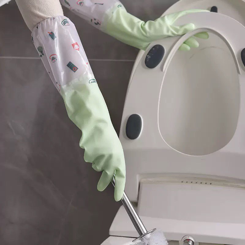 Housework Autumn Winter Dishwashing Kitchen Cleaning Waterproof Durable Fleece Lined Thickened Laundry Gloves Extra Long_voghion.com