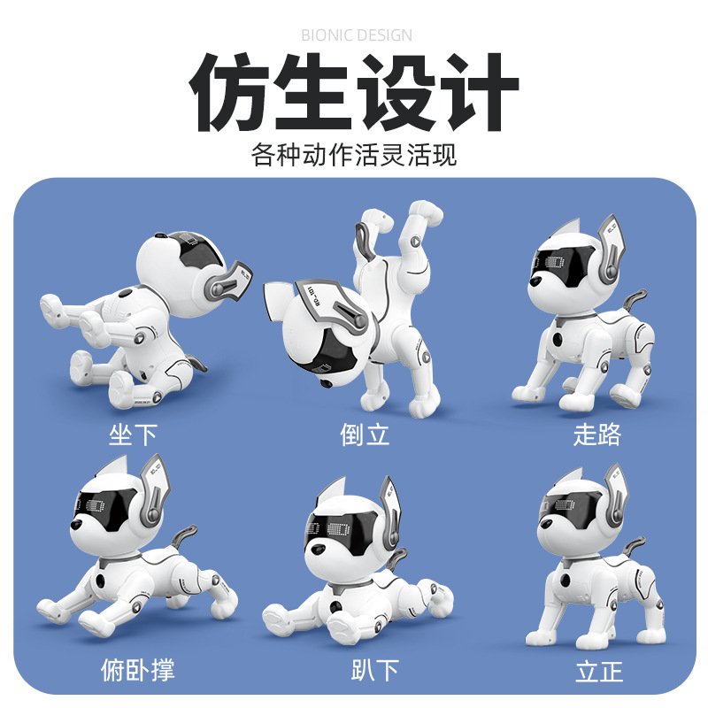 Control remoto educación temprana inteligente robot perro juguete para niños caminando puede llamar robot eléctrico programación truco cachorro niños