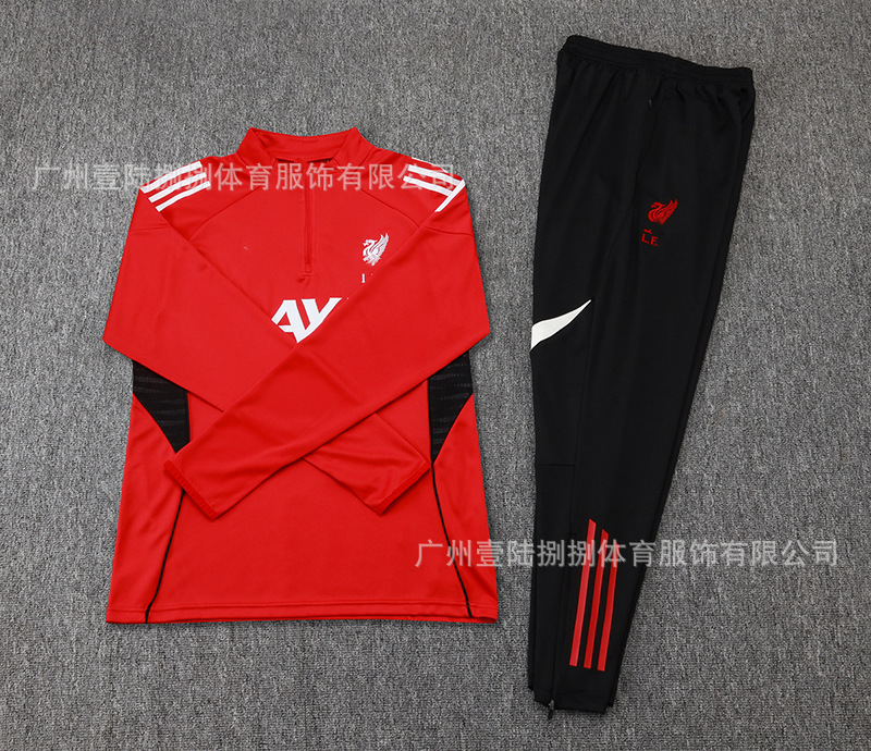 2526新款足球服巴黎皇马阿森纳拜仁长袖半拉训练服一件批发|undefined