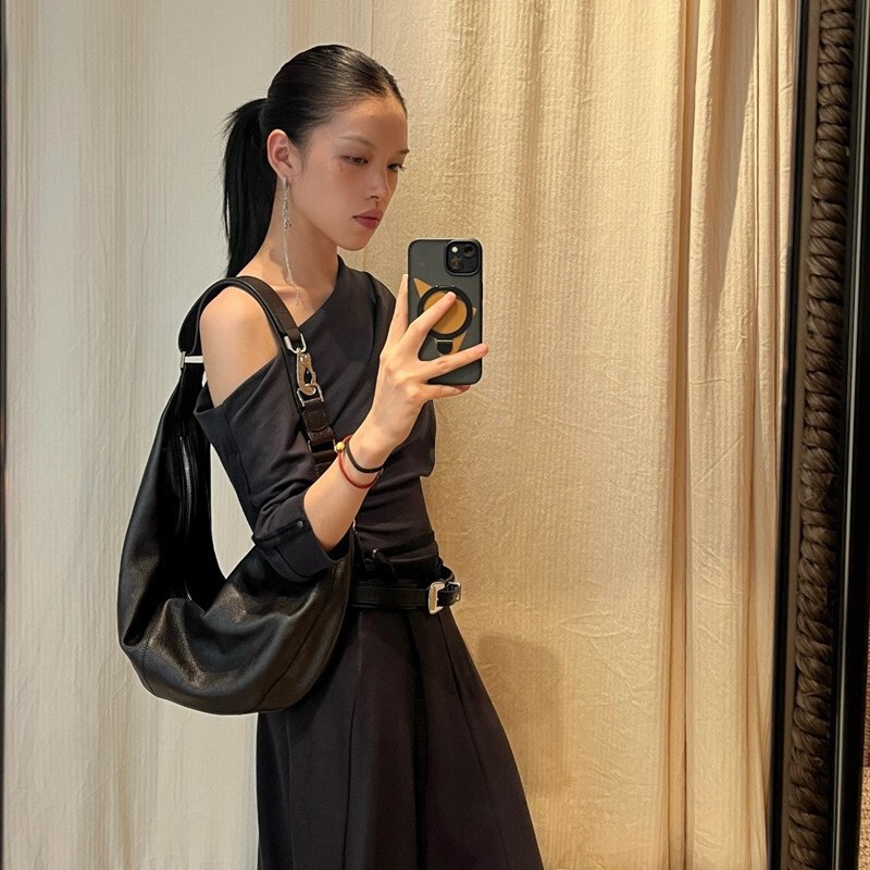 Original Design Lem Quiver Bag Made of Top-Layer Cowhide, Quiver Clip Suede Shoulder Bag, Underarm Handbag, Crossbody Bag, Trendy