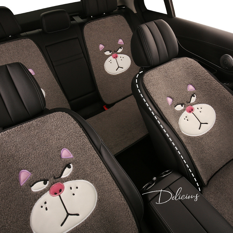 (2개) CHERY ICAR 03 GEELY PLANTRONICS DIHAO XINGRUI를위한 따뜻한 겨울 플러시 루시퍼 카시트 쿠션