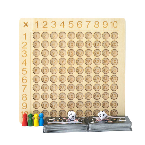 Wooden children's intelligence multiplication table parent-child interactive preschool nine-nine multiplication table training thinking toy