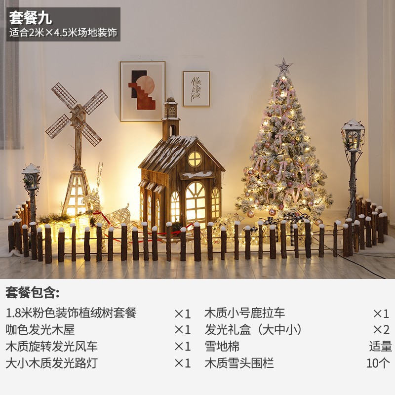 Navidad hotel centro comercial bar gran escena decoración Meichen luminoso Castillo Casa decoraciones de vacaciones