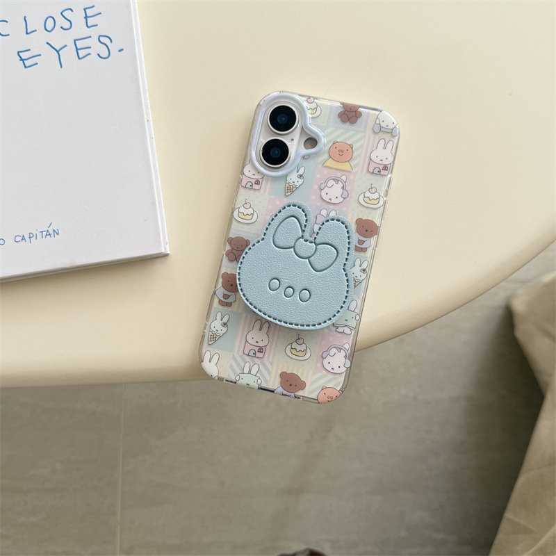 宫格拼接甜品小熊兔子适用iPhone16苹果15ProMax/14/13手机壳小众|undefined