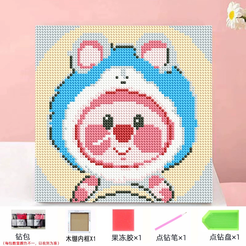 Набор алмазной мозаики DIY Kuromi и мультфильмы 20×20 см, рамка-наклейка, детское творчество