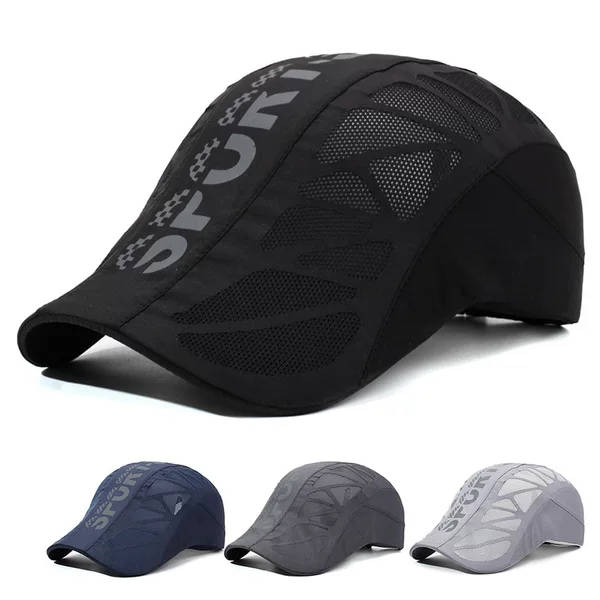 Summer New Sport Letter Forward Hat Men's Breathable Mesh Sunshade Quick-Drying Hat Outdoor Sun Protection Peaked Cap