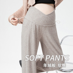 2024 Pregnant Women's Pants Spring and Autumn Model Outerwear Wide Leg Pants Early Pregnancy Casual Straight Leg Pants Maternity Wear Spring and Summer Set