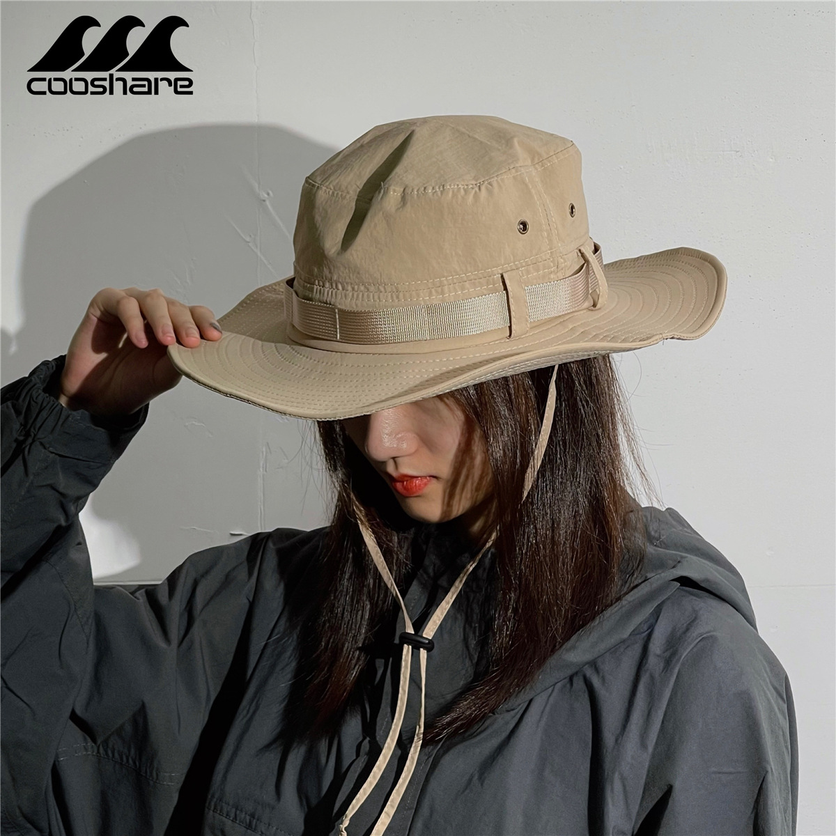 Mountain Climbing Hat Quick-drying Large Brim Fisherman's Hat Women's Sun Protection Shading Waterproof Cowboy Hat Hiking Fishing Hat Men