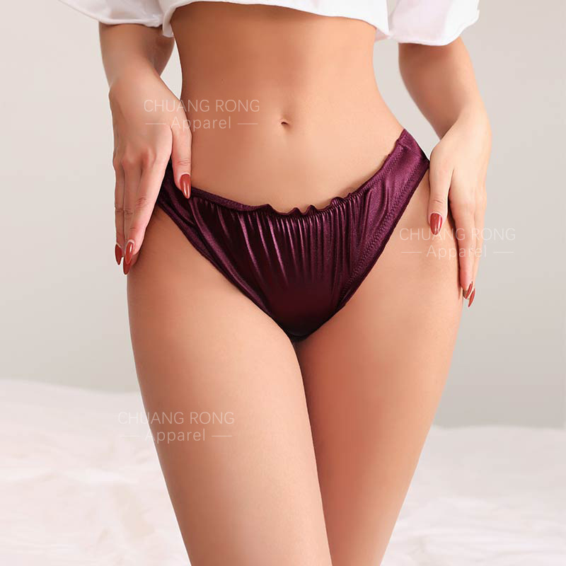 Transfronterizo exclusivo más ropa interior de mujer europea y americana sexy entrepierna de secado rápido transpirable cómodo algodón entrepierna súper elástico pantalones de satén