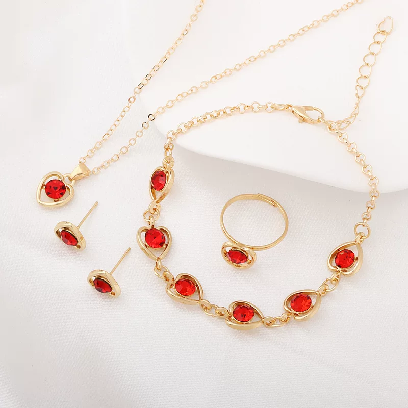 Accessory, earrings, jewelry, set, necklace, ring, European style, for import