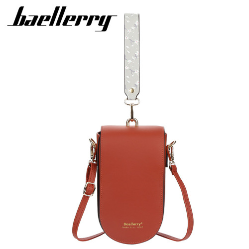 baellerry new wallet long women's shoulder crossbody bag vertical mobile phone bag Korean style buckle clutch bag