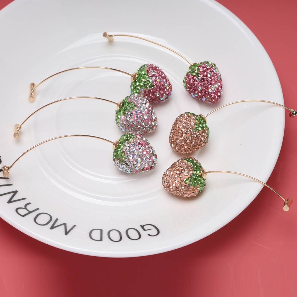 12g Weight Alloy Ear Needle Material Ear Studs Classification 1 Pair Quantity Holiday, Tea Party Occasion Zinc alloy Material Strawberry Pattern All Seasons Season Women's Gender Plating Design Sweet, Simple Style Style 1 Pair Sweet Simple Style Strawberry Plating Zinc Alloy Ear Studs 5