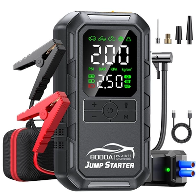 Cross-Border Car Emergency Starting Power Hava nasosu - 6000-mah-smart-battery-clip-with-eva-bag-black