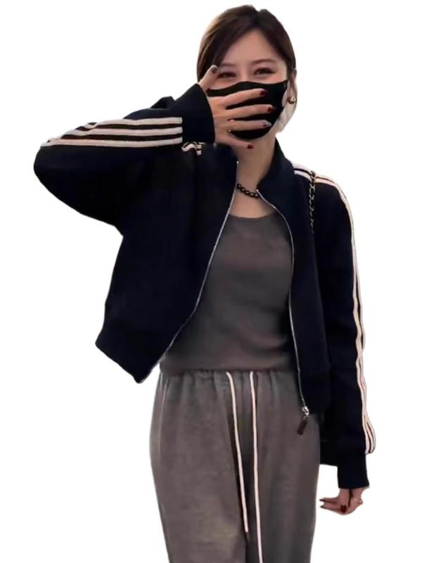 小个子短款美式棒球服开衫外套女2025春秋新休闲时尚流行夹克上衣|undefined