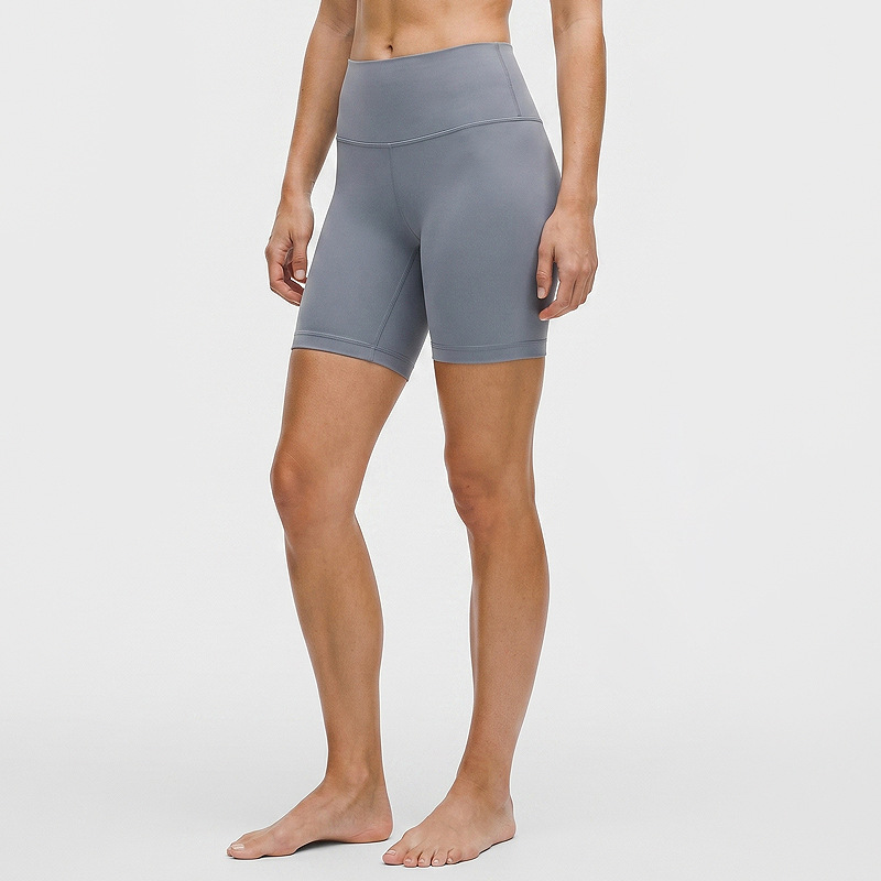 Pantalones de yoga desnudos lu lu damas deportivos de cintura alta pantalon cortos apretados de absorción 8 "pantalones de ciclismo de caderas molidas image 8