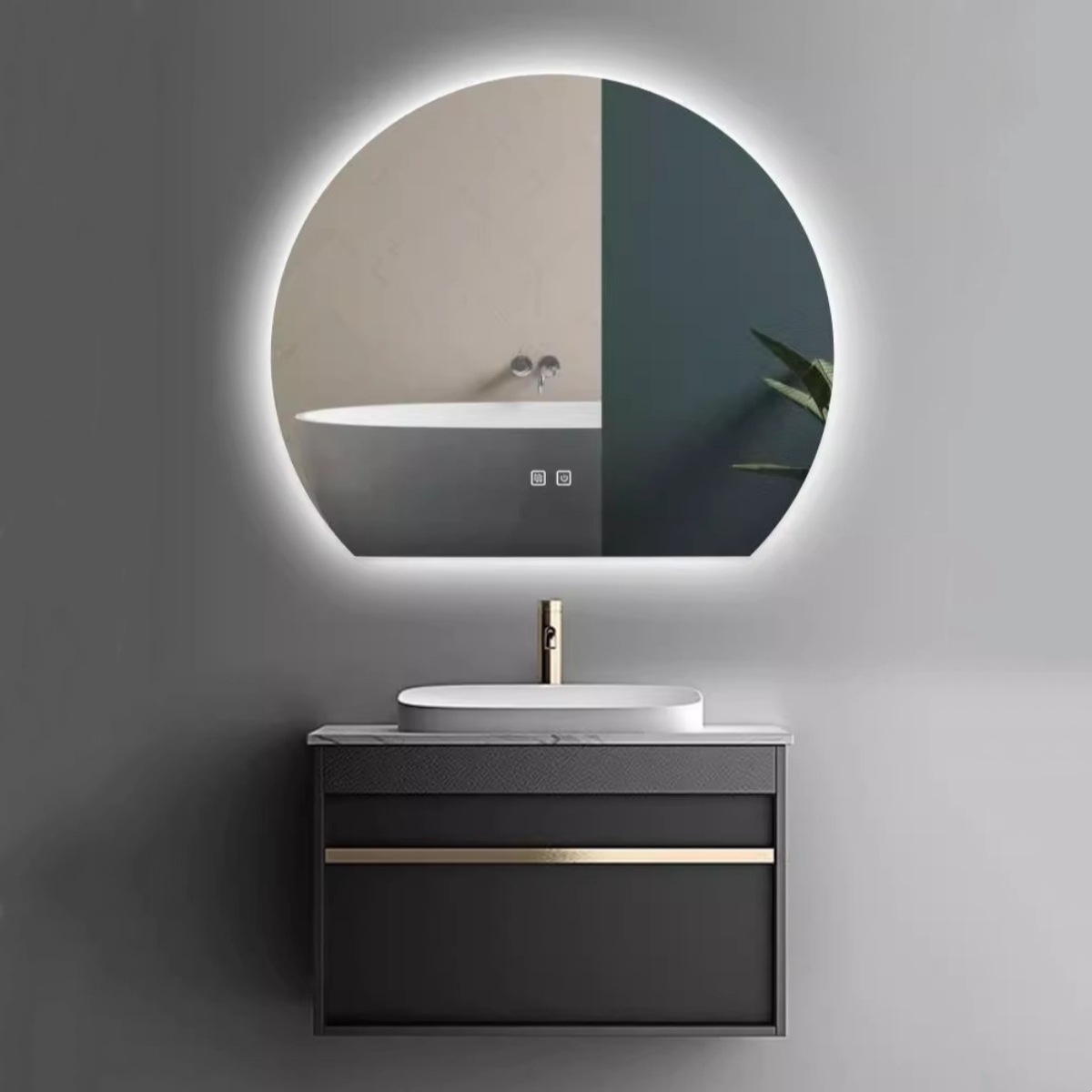 Espejo de baño de forma especial espejo inteligente pantalla táctil LED lámpara luminosa espejo de vestuario doméstico espejo de baño anti-fog