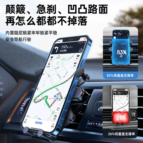 Car Phone Mount, Gravity Phone Mount, Creative Air Vent Navigation Car Accessory  New Product Gift