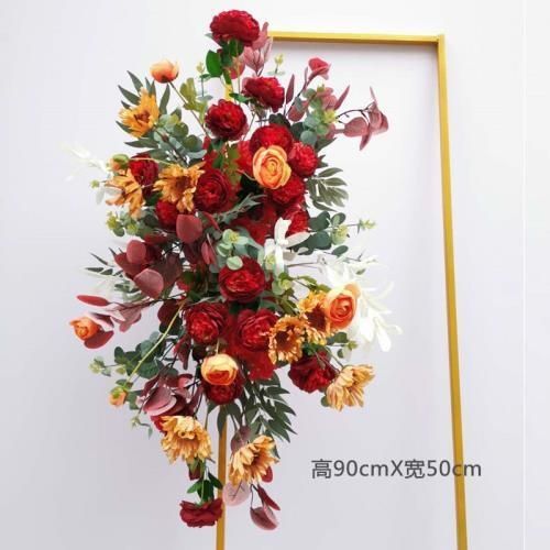 婚庆仿真花道具仿真路引花背景架拐角花铁艺几何屏风挂花橱窗酒店|undefined