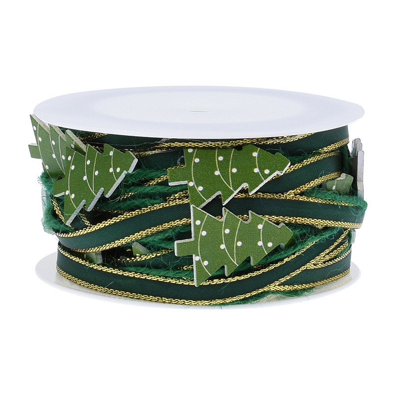 Transfronterizo Amazon nueva cinta decorativa hecha a mano Navidad DIY muleta calcetines árbol de Navidad cinta decorativa 5 M