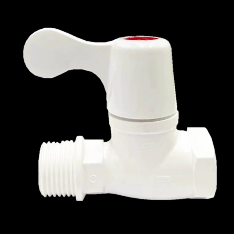 Совместный пластик WP01203 пластик PVC-U прямой клапан 4 точки внутреннего и внешнего провода треугольный клапан одиночный холодный быстро открываемый впускной клапан