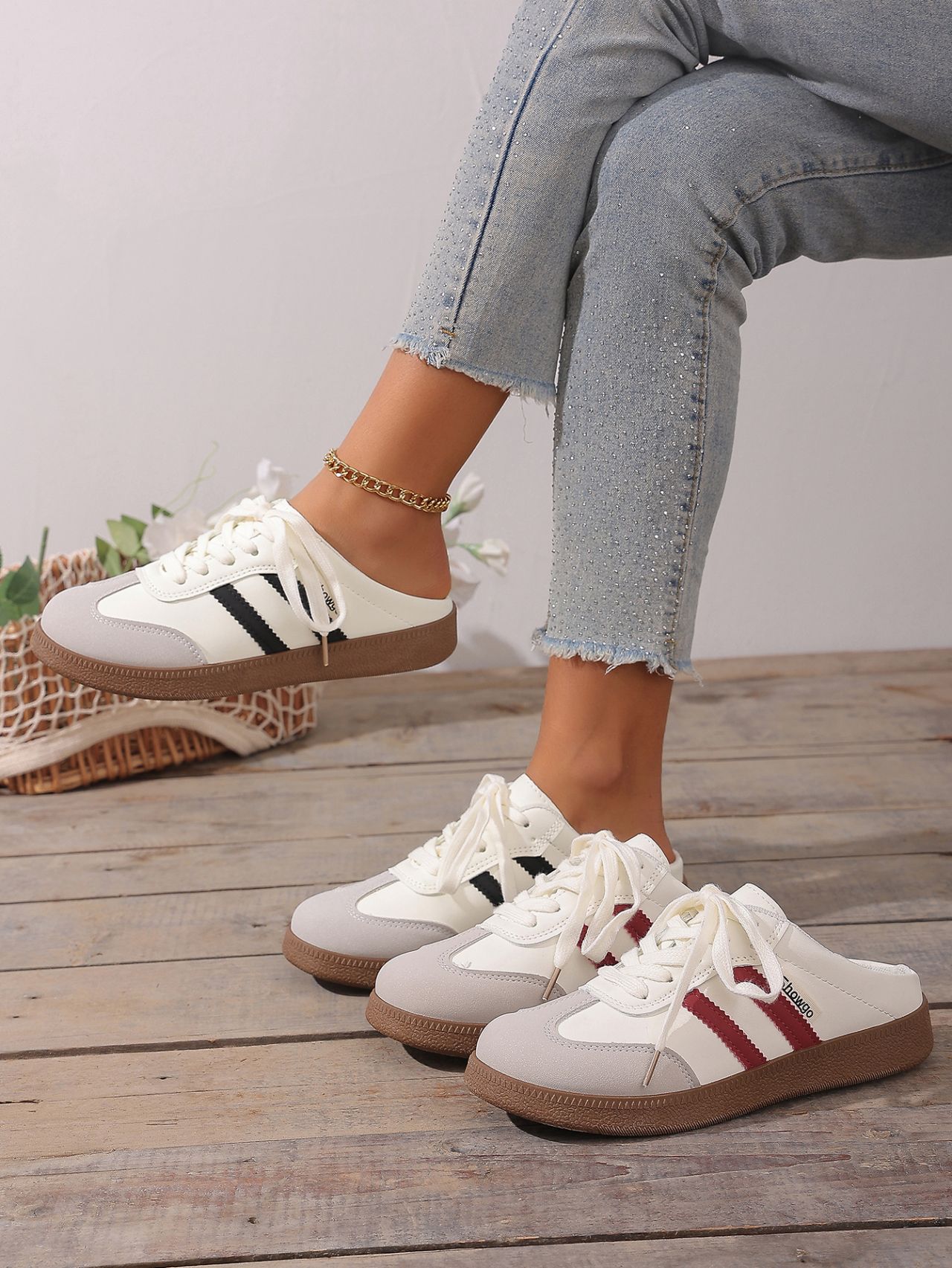 Damen Plattform Slipper Mit Farbblock In Großen Größen_voghion.com