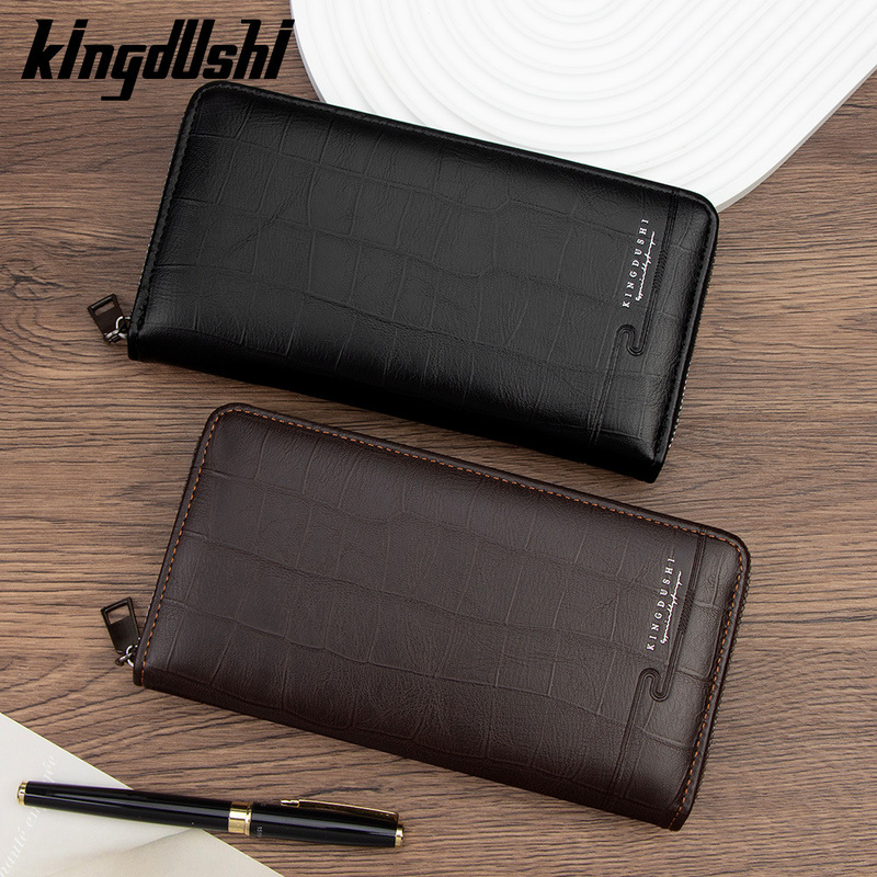 New Men's Long Wallet with Large Capacity, Stone Pattern Clutch Bag, Multiple Card Slots, Id Holder, Hand-Held Coin Purse, Card Holder