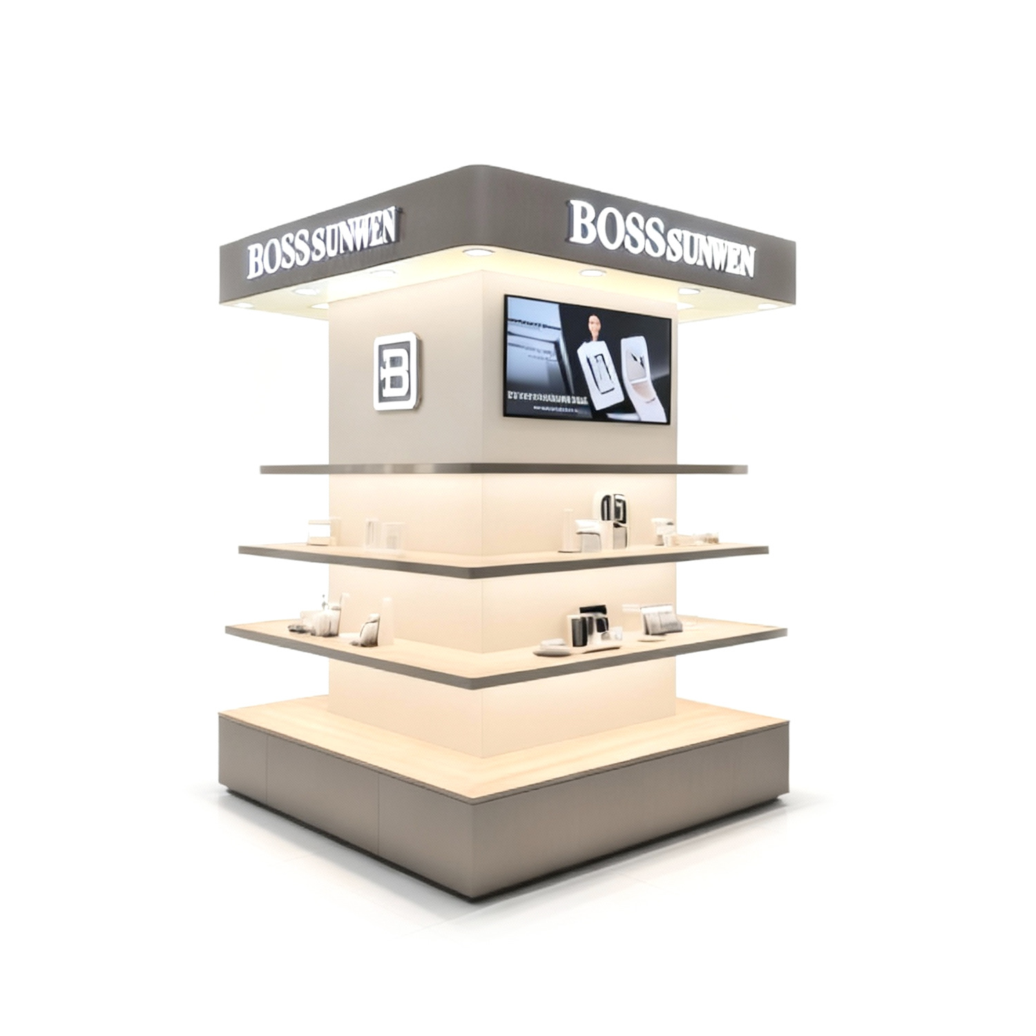 Personalización mujer y mujer ropa joyería cosmética joyería estante de exhibición de fábrica fuente personalizada salida de toda la tienda