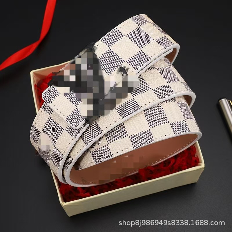 White check black buckle