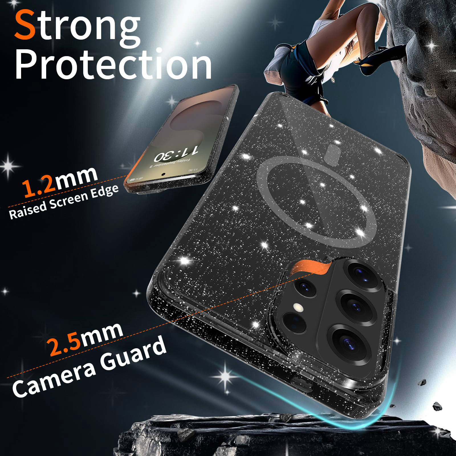 High Transparency Glitter Phone Case For Samsung Galaxy S26 Plus_voghion.com