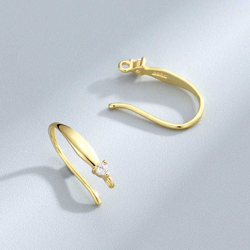 Серьги из серебра 925, японско‑корейский минимализм, крючки с камнем
