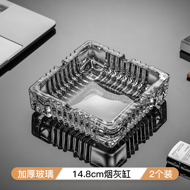 Cenicero de vidrio creativo de cristal cenicero de sala de estar doméstica a prueba de humo hotel comercial sala de huéspedes oficina sensación