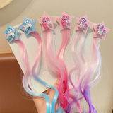 Хвостик в стиле пони-тейл, детский милый парик с косичкой для принцессы, мультяшный аксессуар для волос для девочек, кудрявая заколка для волос