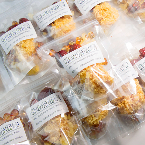 Popular online platform Xiaohongshu (Little Red Book) style: Peach Gum, Snow Bird's Nest, Soapnut Seeds, Red Dates, Goji Berries, and White Fungus Soup for wholesale with drop shipping.